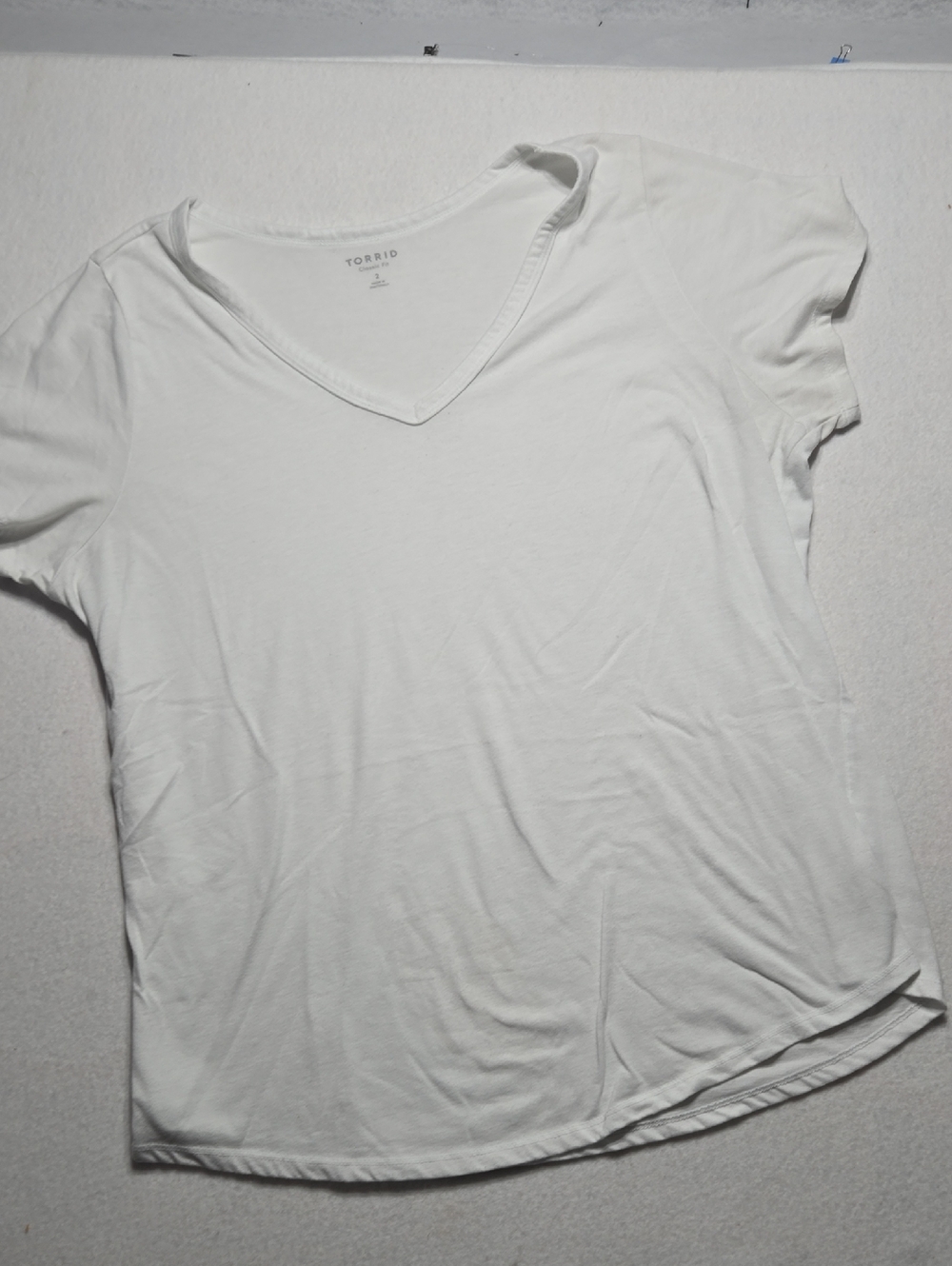 torrid White V-Neck Short Sleeve Tee - Soft Cotton Blend